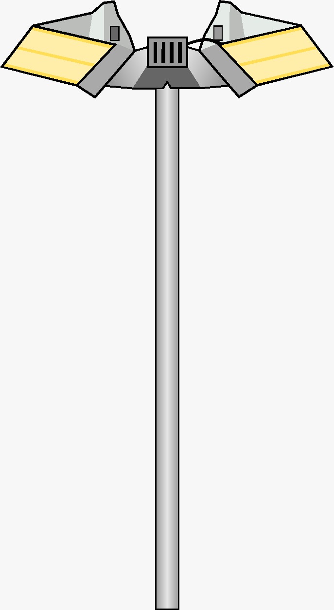 Flutlichtmast mit mehreren Strahlern für Homefield Hero